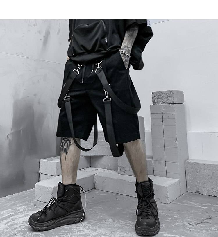 Men8217s Cotton Tactical Straps Oversized Techwear Shorts 3