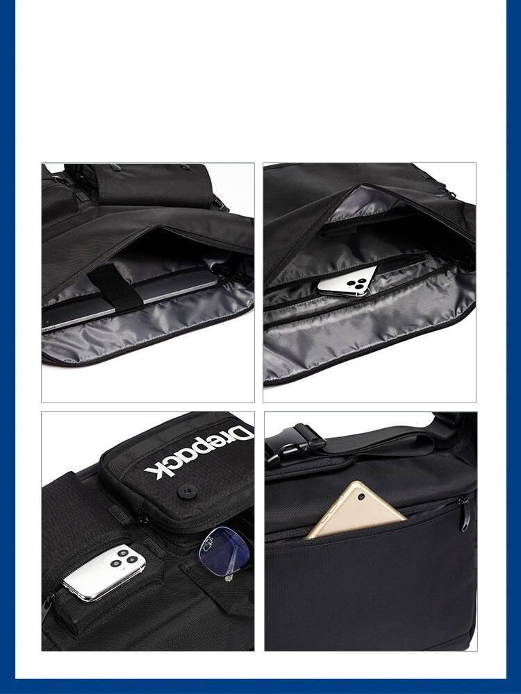 Men8217s Multi Pocket Black Techwear Crossbody Bag 3