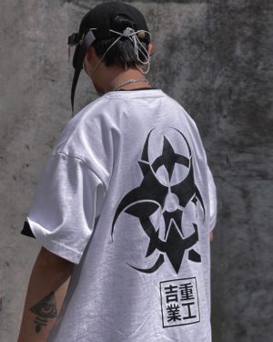 Men’s Radiation Sign Oversized Techwear T-Shirt