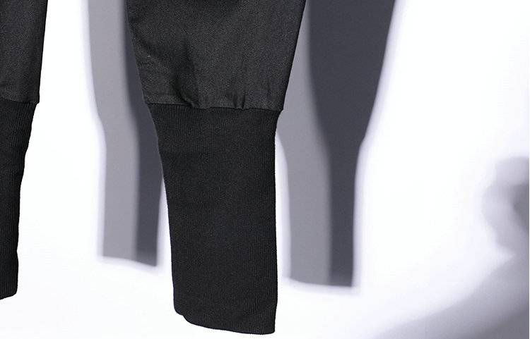 Men8217s Solid Black Cotton Techwear Joggers 1