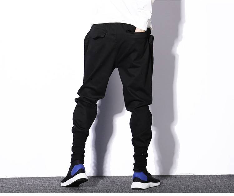 Men8217s Solid Black Cotton Techwear Joggers 2