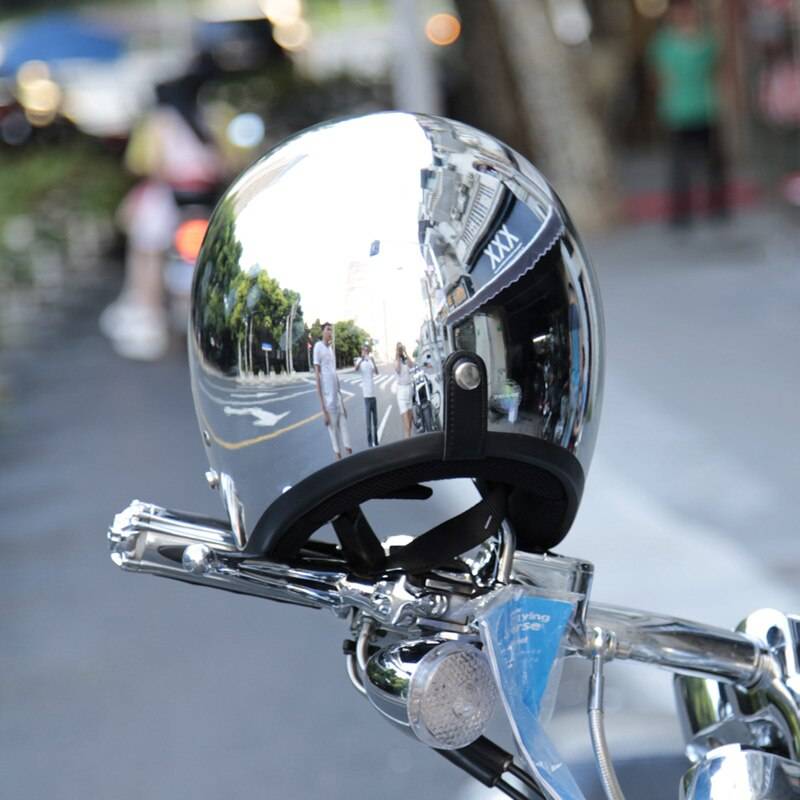Motorcycle Retro Helmet Silver Plating JET Helmet Capacete Para Motocicleta Cascos Moto Racing Motorbike Capacete Motoqu 21
