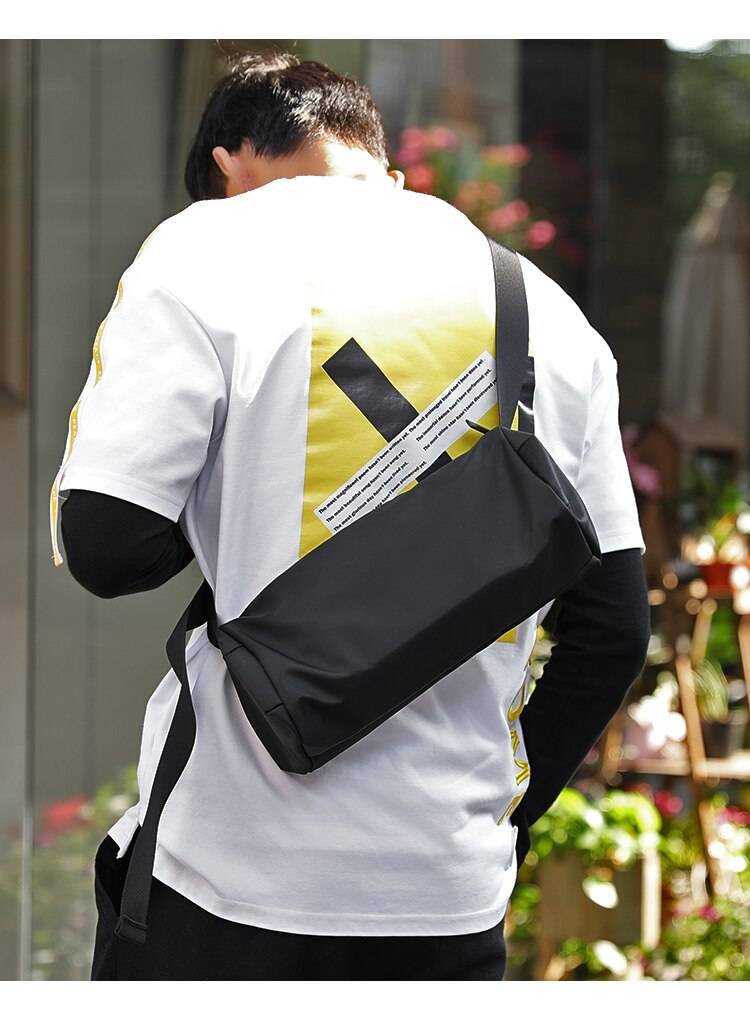 New casual men8217s bag shoulder Messenger bag street trend hip hop tide cylinder small bag men crossbody bags 5