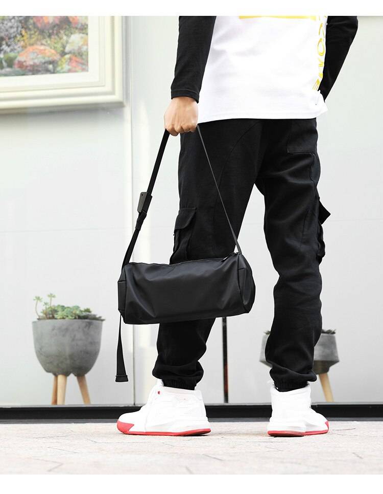 New casual men8217s bag shoulder Messenger bag street trend hip hop tide cylinder small bag men crossbody bags 7