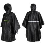 Rain Cape Men Women Raincoat Bicycle Waterproof Raincoat Rainwear with Reflector Rainproof Poncho with Reflective Strip