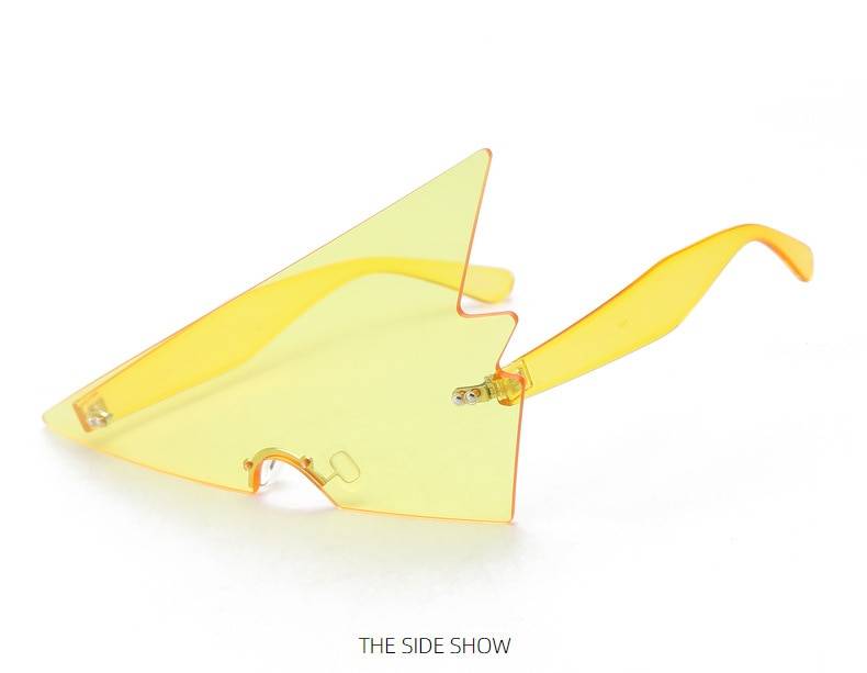 Sella 2020 New Triangle One Piece Oversized Sunglasses Men Women Party Street Style Red Yellow Tint Lens Eyewear 12