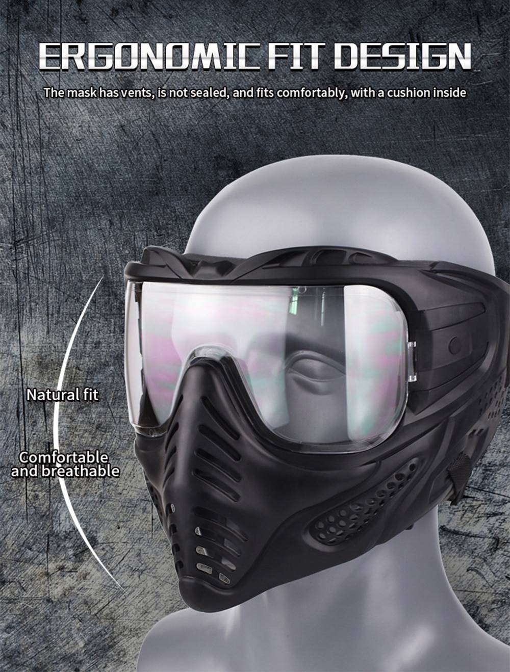 Tactical Full Face Protective Mask Masquerade Cosplay Mouth Mask Military Hunting Shooting Airsoft Paintball Goggles Mas 16