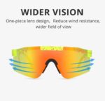 Techwear Adjustable Temple Sunglasses red pit viper double wide polarized men mirrored lens tr90 frame uv400 protection wih case