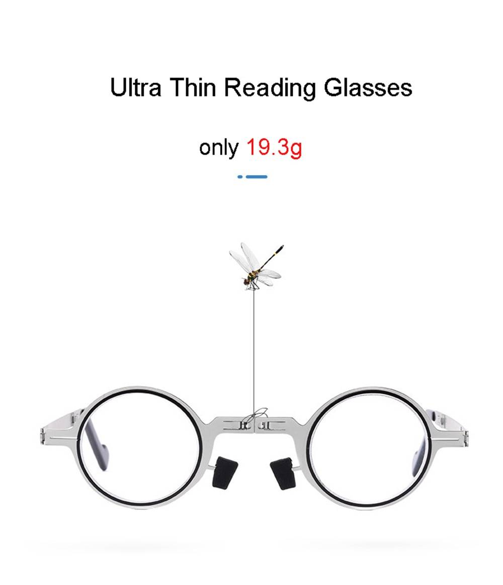 Techwear Metal Round Folding Reading Glasses Men Blue Light Computer Eyewear Male Grade Glasses Narrow Eyeglasses Frame 1 7