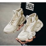 Trend Men’s Sneakers High-top Comfortable Running Gym Sneaker Autumn 2021 New Breathable White Sneakers Damping Tennis Shoes