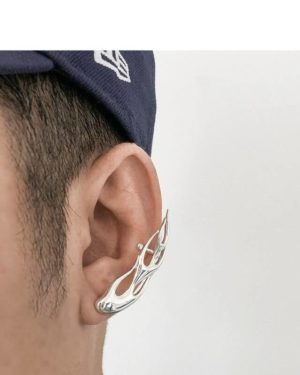 Unisex Flame Shaped Ear Bone Clip Earring