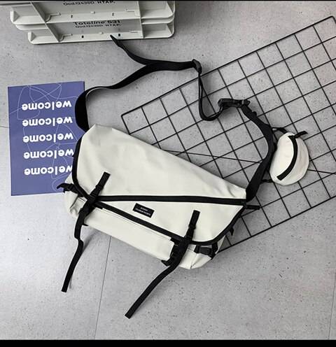 Unisex Large Capacity Students Single Shoulder Bag Nylon Waterproof Messenger Bag Teenagers Campus Bookbag Casual Solid 1 17
