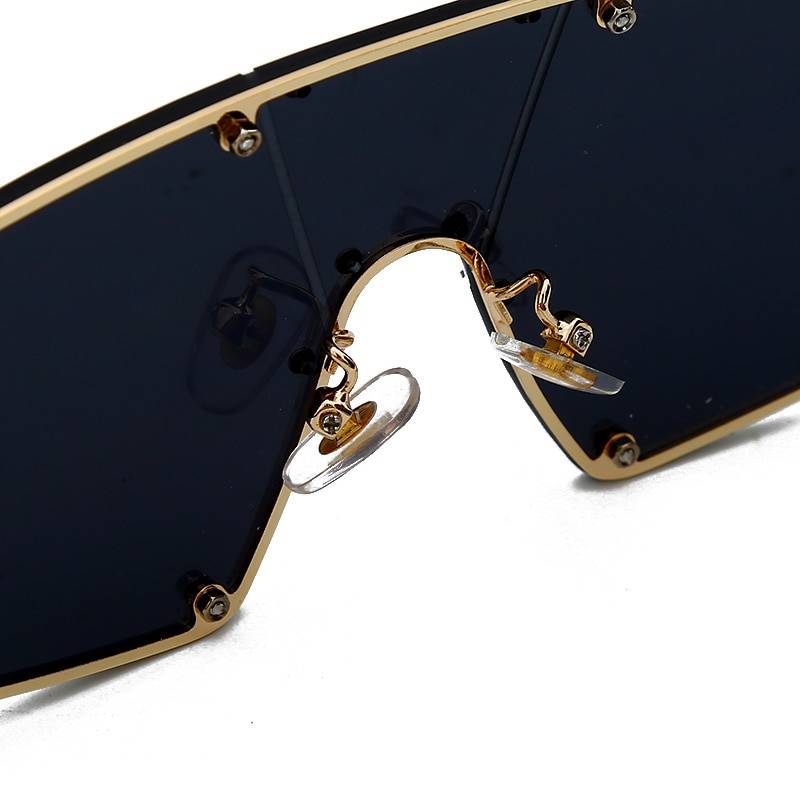 Vintage Sunglasses Women 2019 Cat Eye Rimless Sun Glasses Men Luxury Brand Designer Sunglasses Rivet One Piece Eyewear 24