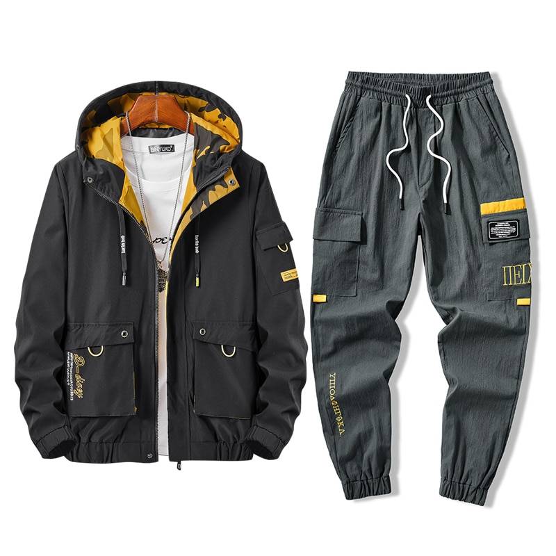 Winter Mens 2 Piece Outfits Men Sportwear Jacket Pants Sets Plus Size Clothes Mens Track Jackets Hip Hop Tracksuit Stree 12