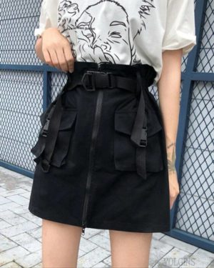 Women’s Cargo Pockets Techwear Mini Skirt